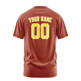 Custom Coral Red Light Yellow T-Shirt