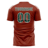 Custom Coral Red Blue Green Soccer Jersey