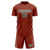 Custom Coral Red Blue Green Soccer Set