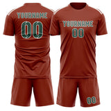 Custom Coral Red Blue Green Soccer Set
