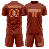 Custom Coral Red Orange Soccer Set