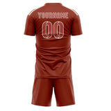 Custom Coral Red Copper Rose Soccer Set