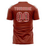 Custom Coral Red Copper Rose Soccer Jersey