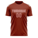Custom Coral Red Copper Rose Soccer Jersey