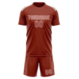 Custom Coral Red Copper Rose Soccer Set