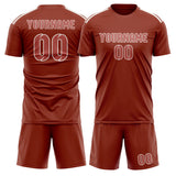 Custom Coral Red Copper Rose Soccer Set