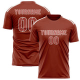 Custom Coral Red Copper Rose Soccer Jersey