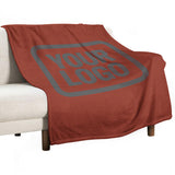 Custom Coral Red Dark Gray Blanket