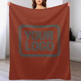 Custom Coral Red Dark Gray Blanket