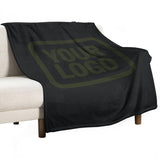 Custom Black Dark Olive Blanket
