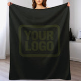 Custom Black Dark Olive Blanket