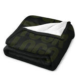 Custom Black Dark Olive Blanket