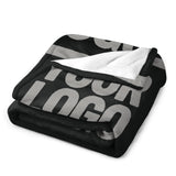 Custom Black Gray Blanket
