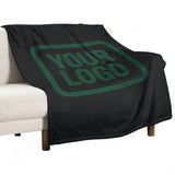 Custom Black Moss Green Blanket