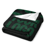 Custom Black Moss Green Blanket