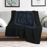 Custom Black Navy Blue Blanket