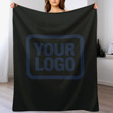 Custom Black Navy Blue Blanket