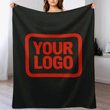 Custom Black Orange-Red Blanket
