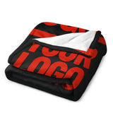 Custom Black Orange-Red Blanket