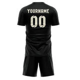 Custom Black Cream Soccer Set