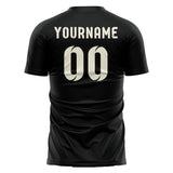 Custom Black Cream Soccer Jersey