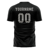 Custom Black Gray Soccer Jersey