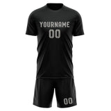 Custom Black Gray Soccer Set