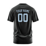 Custom Black Light Blue T-Shirt