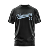 Custom Black Light Blue T-Shirt
