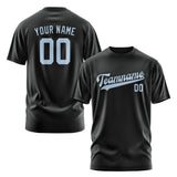 Custom Black Light Blue T-Shirt