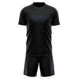 Custom Black Navy Soccer Set