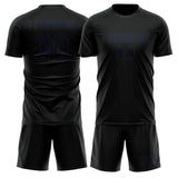 Custom Black Navy Soccer Set