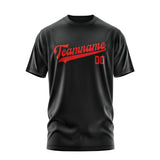 Custom Black Orange Red T-Shirt