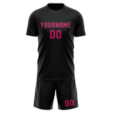 Custom Black Pink Soccer Set