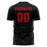 Custom Black Red Soccer Jersey