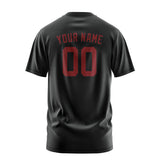 Custom Black Crimson Red T-Shirt