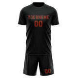 Custom Black Coral Red Soccer Set