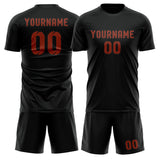 Custom Black Coral Red Soccer Set