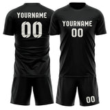 Custom Black White Soccer Set