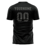 Custom Black Dark Grey Soccer Jersey