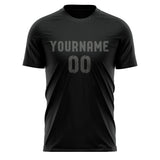 Custom Black Dark Grey Soccer Jersey