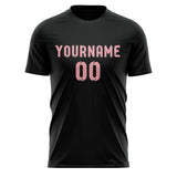 Custom Black Light Pink Soccer Jersey