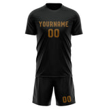 Custom Black Khaki Soccer Set