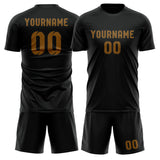 Custom Black Khaki Soccer Set