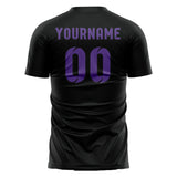 Custom Black Light Purple Soccer Jersey