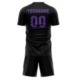 Custom Black Light Purple Soccer Set