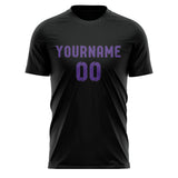 Custom Black Light Purple Soccer Jersey