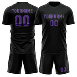 Custom Black Light Purple Soccer Set