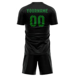 Custom Black Emerald Green Soccer Set
