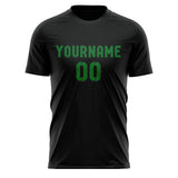 Custom Black Emerald Green Soccer Jersey